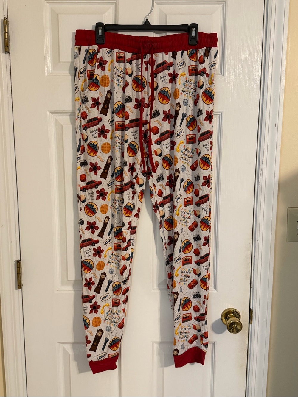 Women’s Stranger Things Pajama Pants with Red Trim